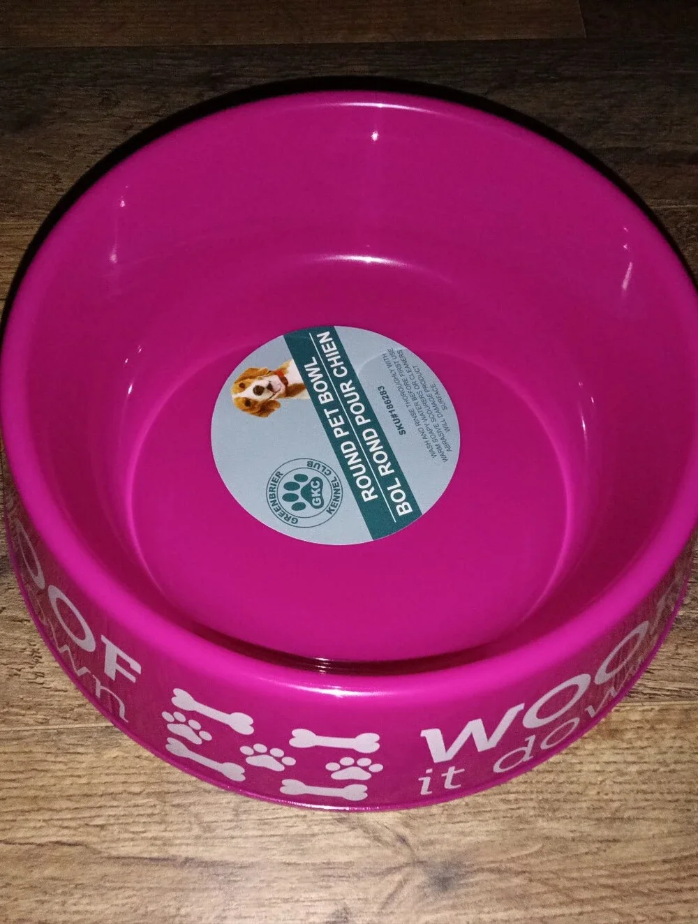 Pink Plastic Pet Dog Cat Water Food Bowl